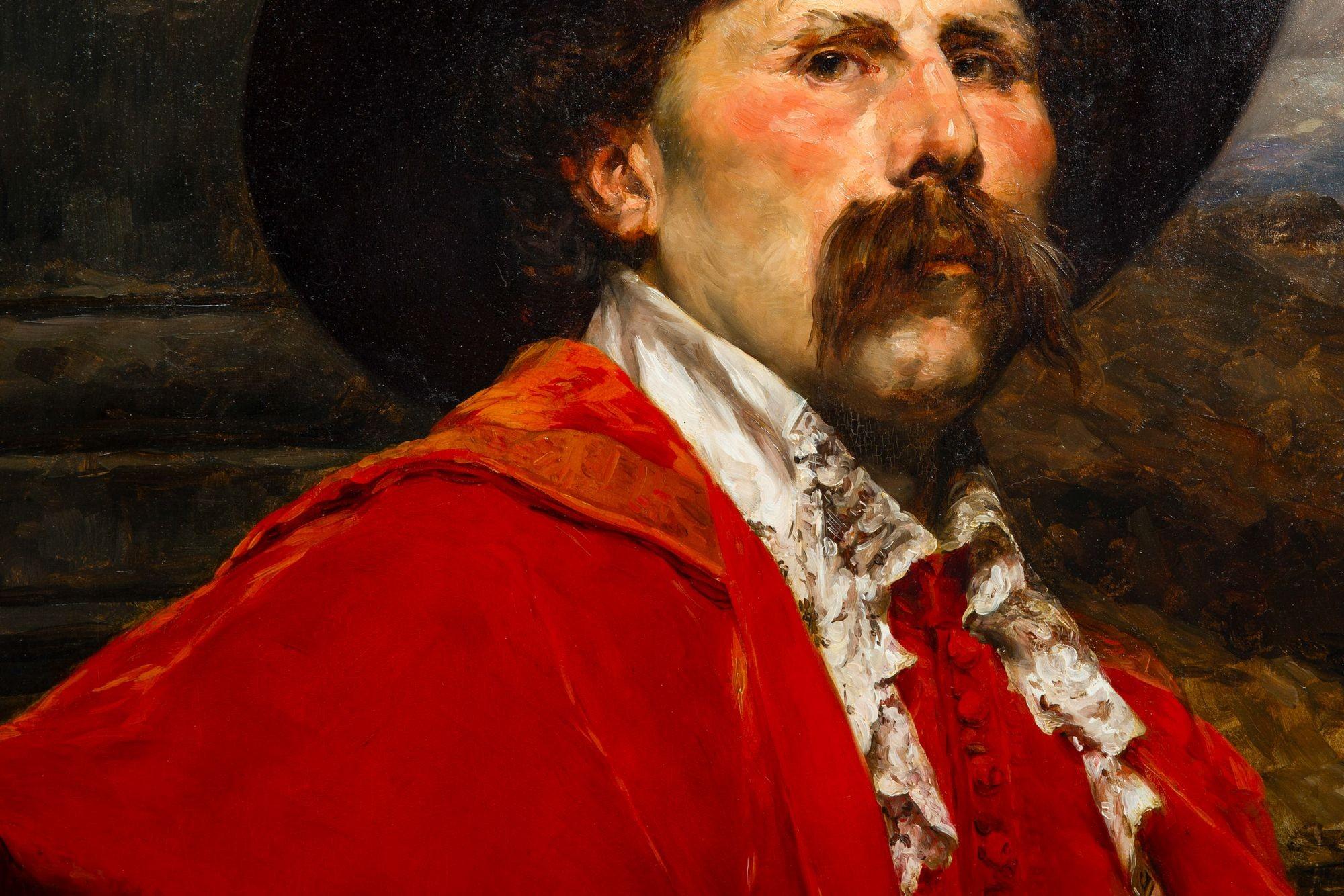 Ferdinand Roybet (französisch, 1840-1920) Porträtbild eines Caveliers ca. 1900 im Angebot 9