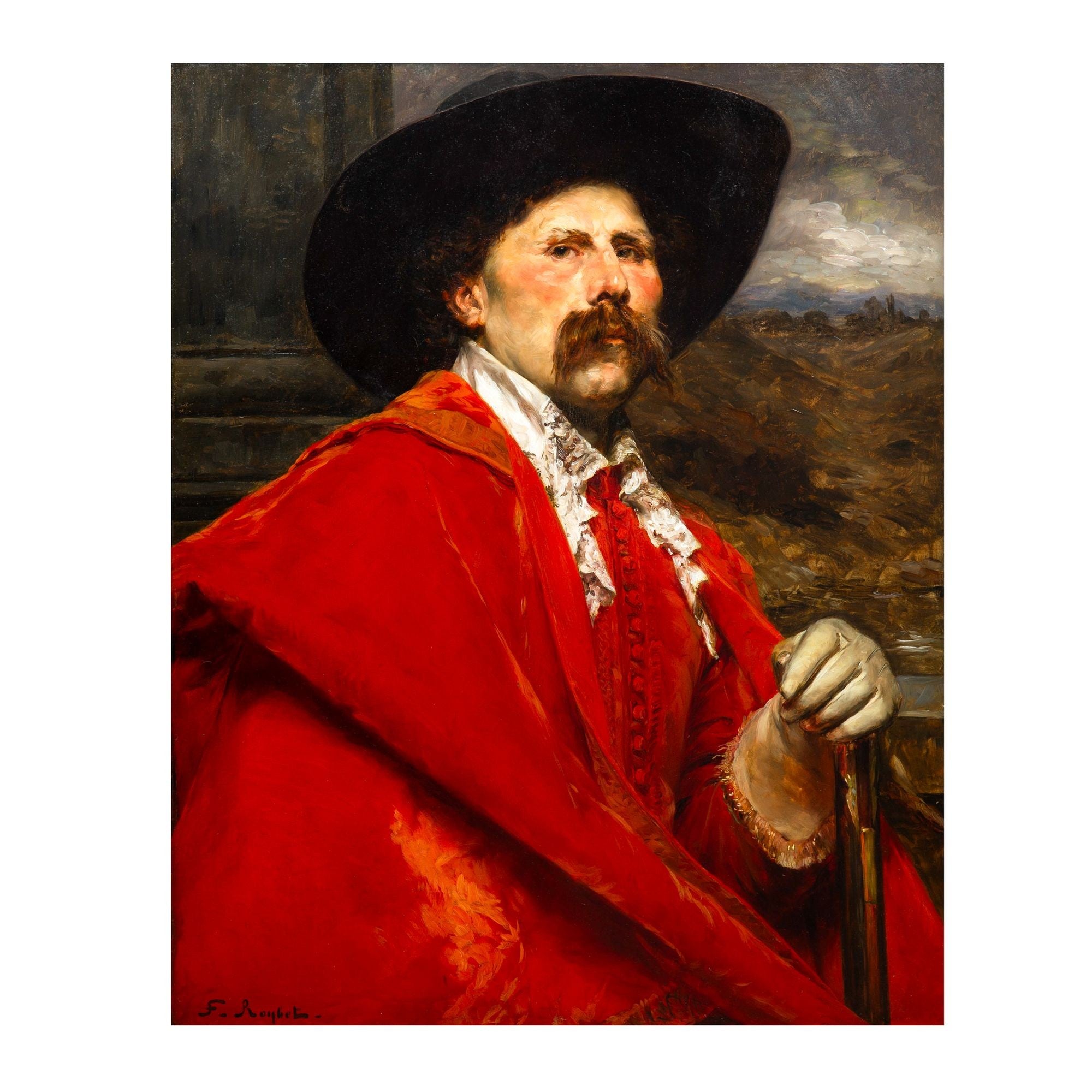 Ferdinand Roybet (francés, 1840-1920) Retrato de un Cavelier ca. 1900