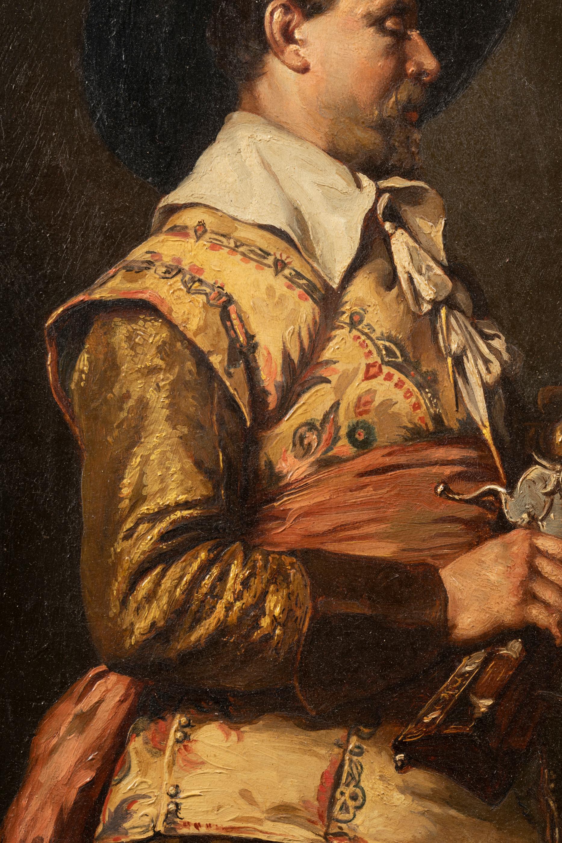 Napoleon III Ferdinand Roybet, Portrait of a Musketeer with an Arquebus
