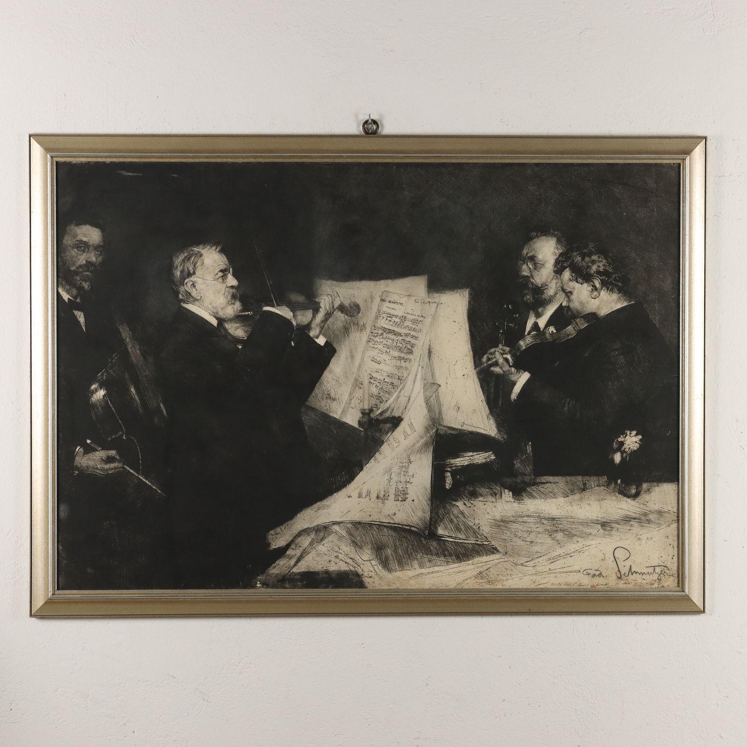 Il Joachim Quartett 1904 – Mixed Media Art von Ferdinand Schmutzer