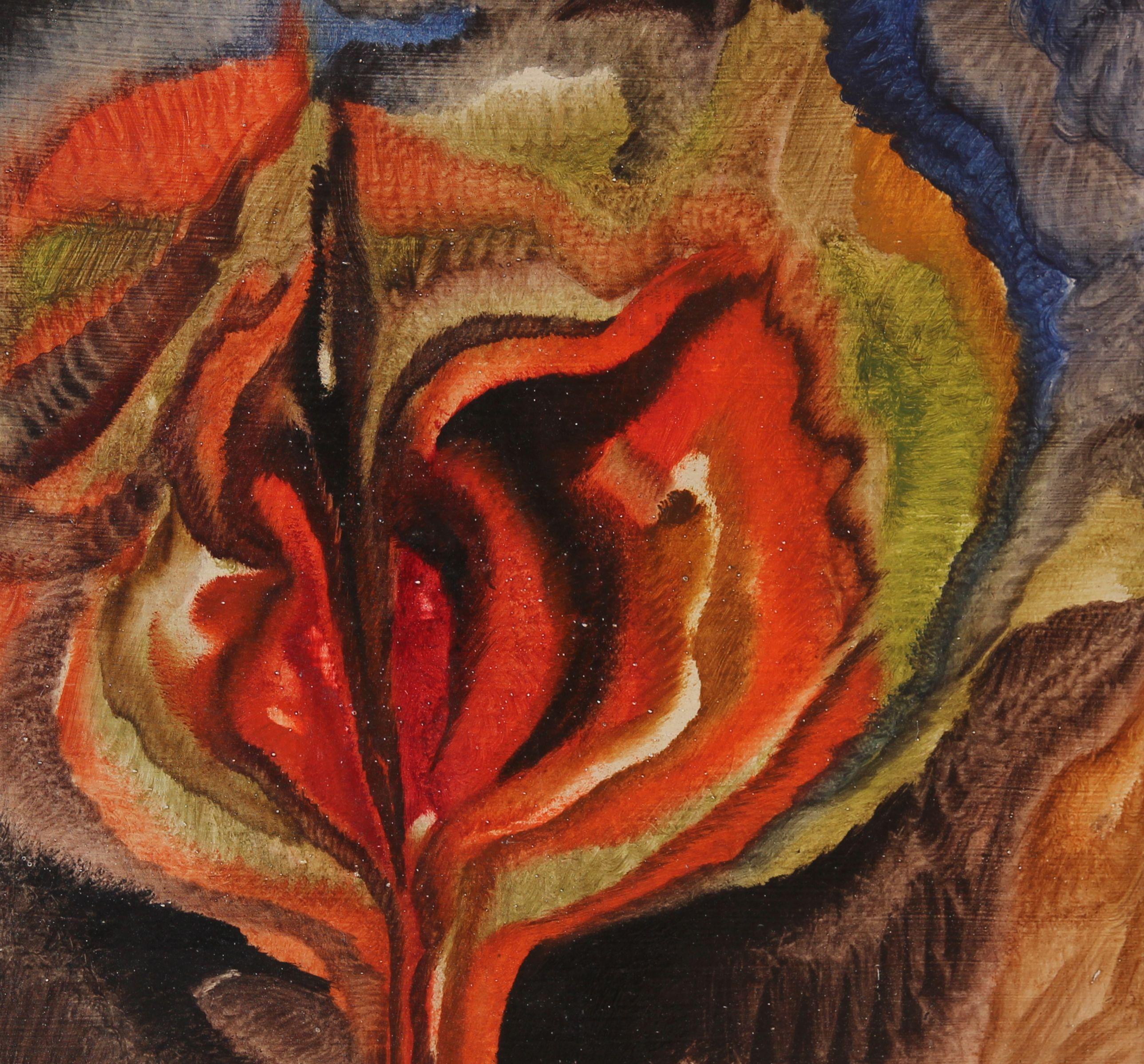 Huile sur panneau rigide, composition florale de Ferdinand Springer en vente 2