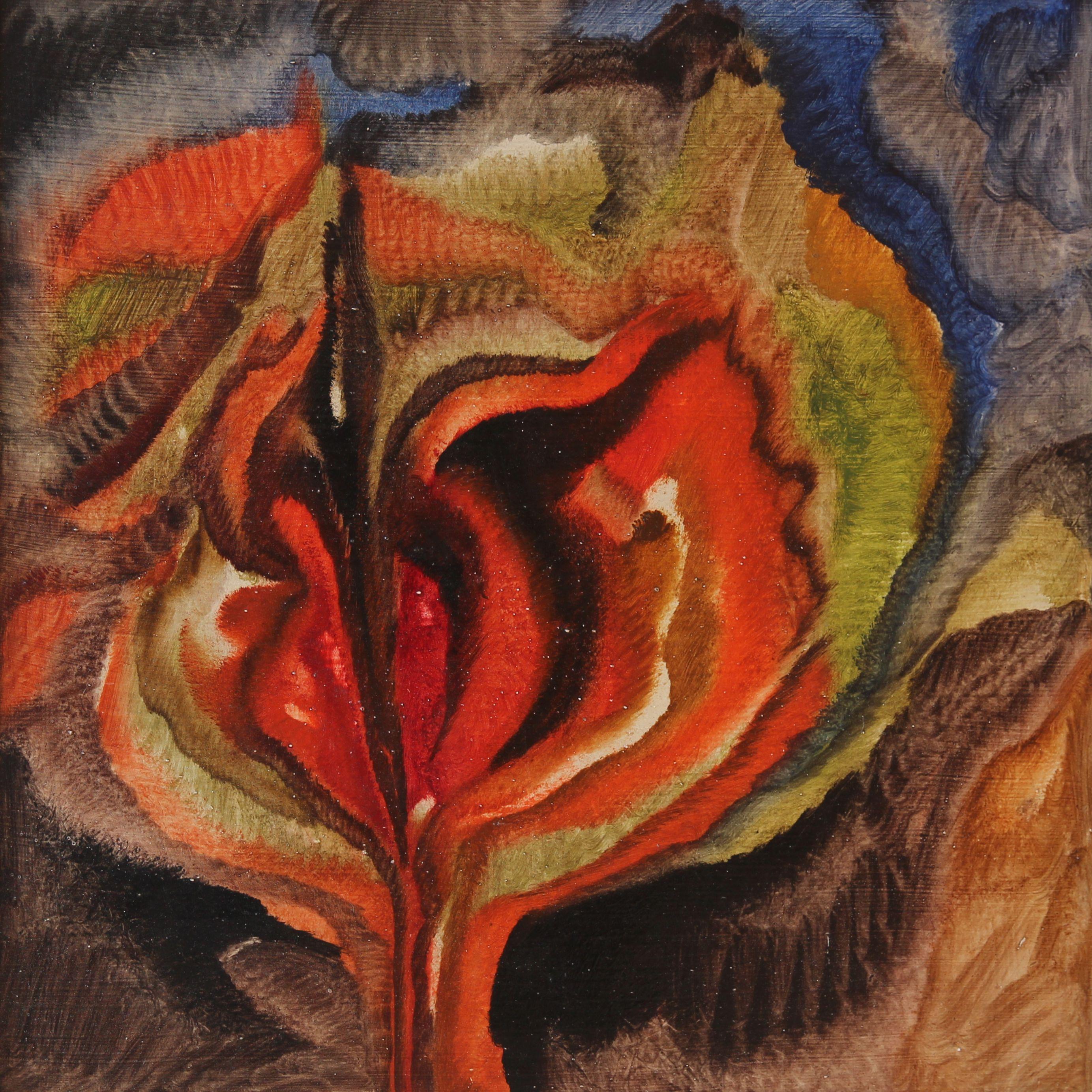Huile sur panneau rigide, composition florale de Ferdinand Springer en vente 1