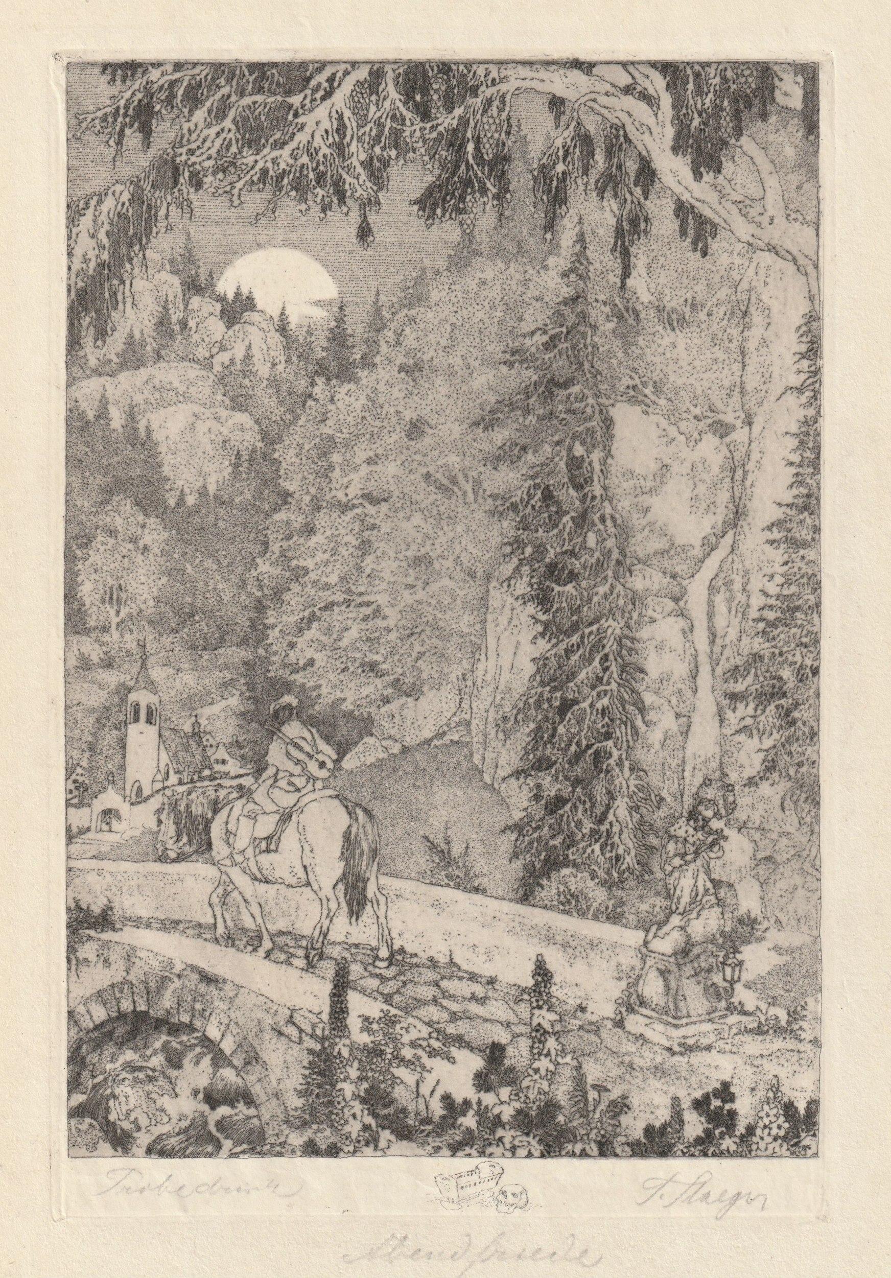 Ferdinand Staeger Landscape Print - Troubadour, from The Mastersingers of Nuremberg
