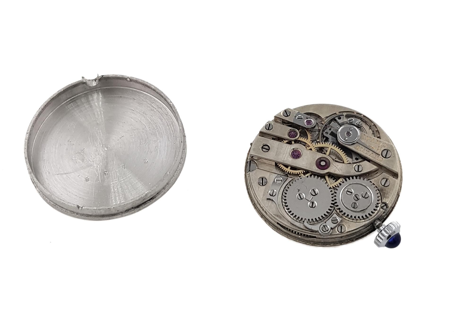 Ferdinand Verger Freres Platinum Tonneau Art Deco Art Nouveau Watch with Diamond For Sale 1