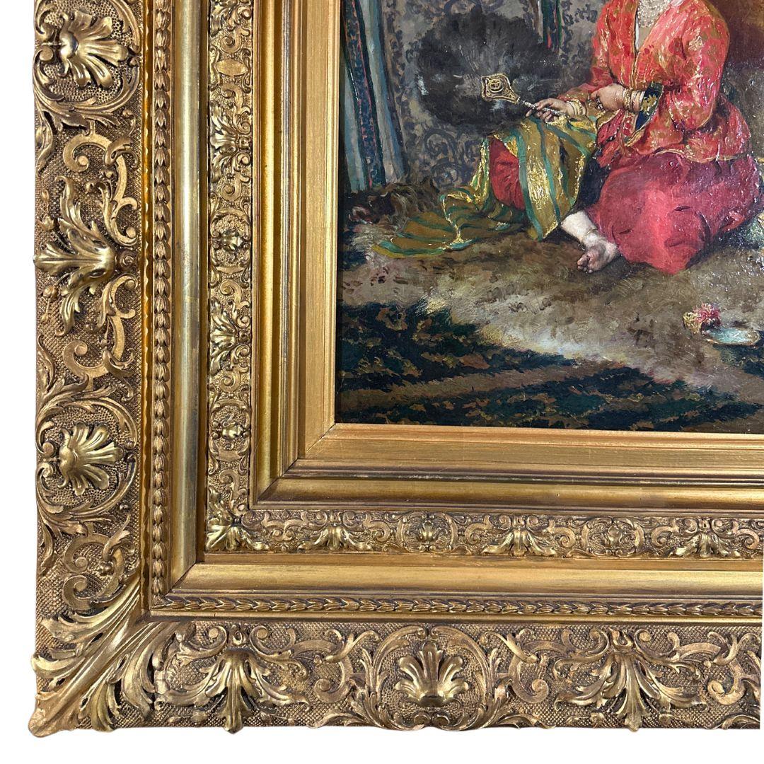 19th-century Orientalist Antique Oil Painting on Wood Panel Signed and Dated - Brown Figurative Painting by Ferdinand Victor Leon Roybet 