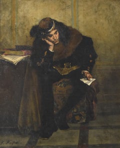 Ferdinand Roybet (1840-1920) A young man reading a letter, oil on canvas