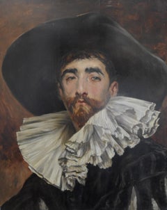 Ferdinand Roybet (1840-1920) Portrait of a Renaissance Gentleman, oil on panel