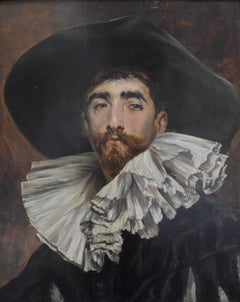 Ferdinand Roybet (1840-1920) Portrait d'un homme de la Renaissance:: huile sur panneau