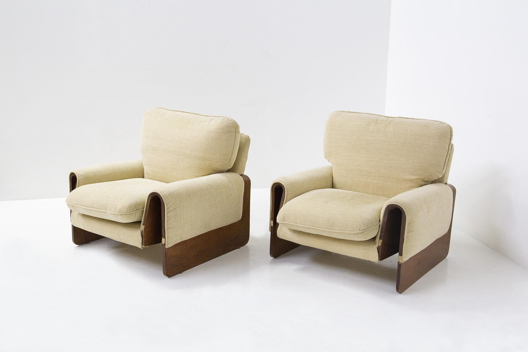 Italian Ferdinando Buzzi Pair of Armchairs Model 