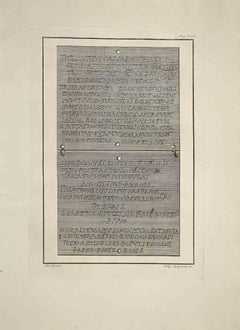 Antike römische Inschriften - Radierung von Ferdinando Campana - Ende des 18. Jahrhunderts