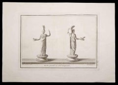 Ancient Roman Statue - Original Etching by Ferdinando Campana - 18th Century