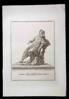 Dionysus, Ancient Roman Statue - Etching by Ferdinando Campana - 18th Century