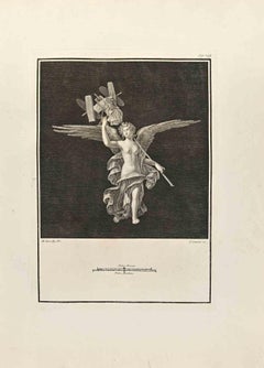 Antique Guardian Angel - Etching by Ferdinando Campana - 18th Century