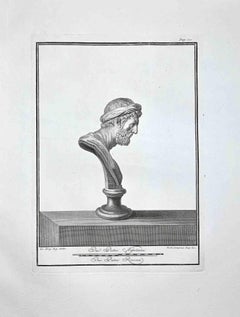 Profile of Ancient Roman Bust - Etching by Ferdinando Campana - Late 18 Century