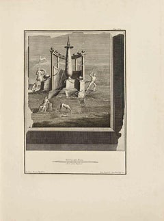 Roman Temple On The Wind- Etching by Ferdinando Campana - 18th Century