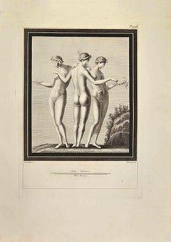 Antique The Three Graces - Etching by Ferdinando Campana - 18th Century