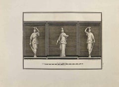 Vesta Goddess - Etching by Ferdinando Campana - 18th Century