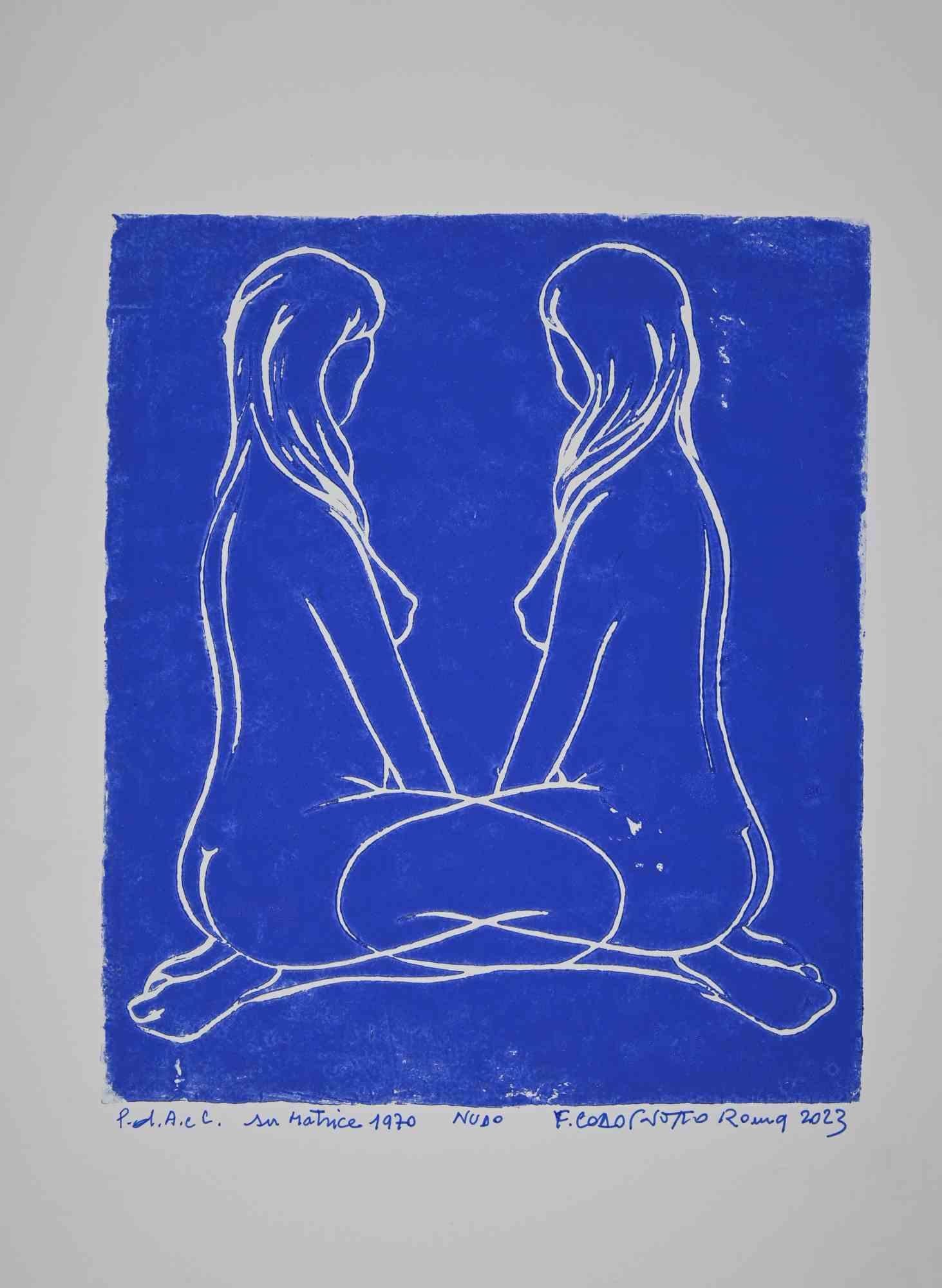 The encounter is an artwork realized by Ferdinando Codognotto in 2023. 

Woodcut based on stencil of 1971.

50 x 36 cm.

Hand signed in the lower right margin.

Good condition. 