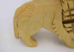 Lion - Wooden Sculpture by Ferdinando Codognotto - 2023