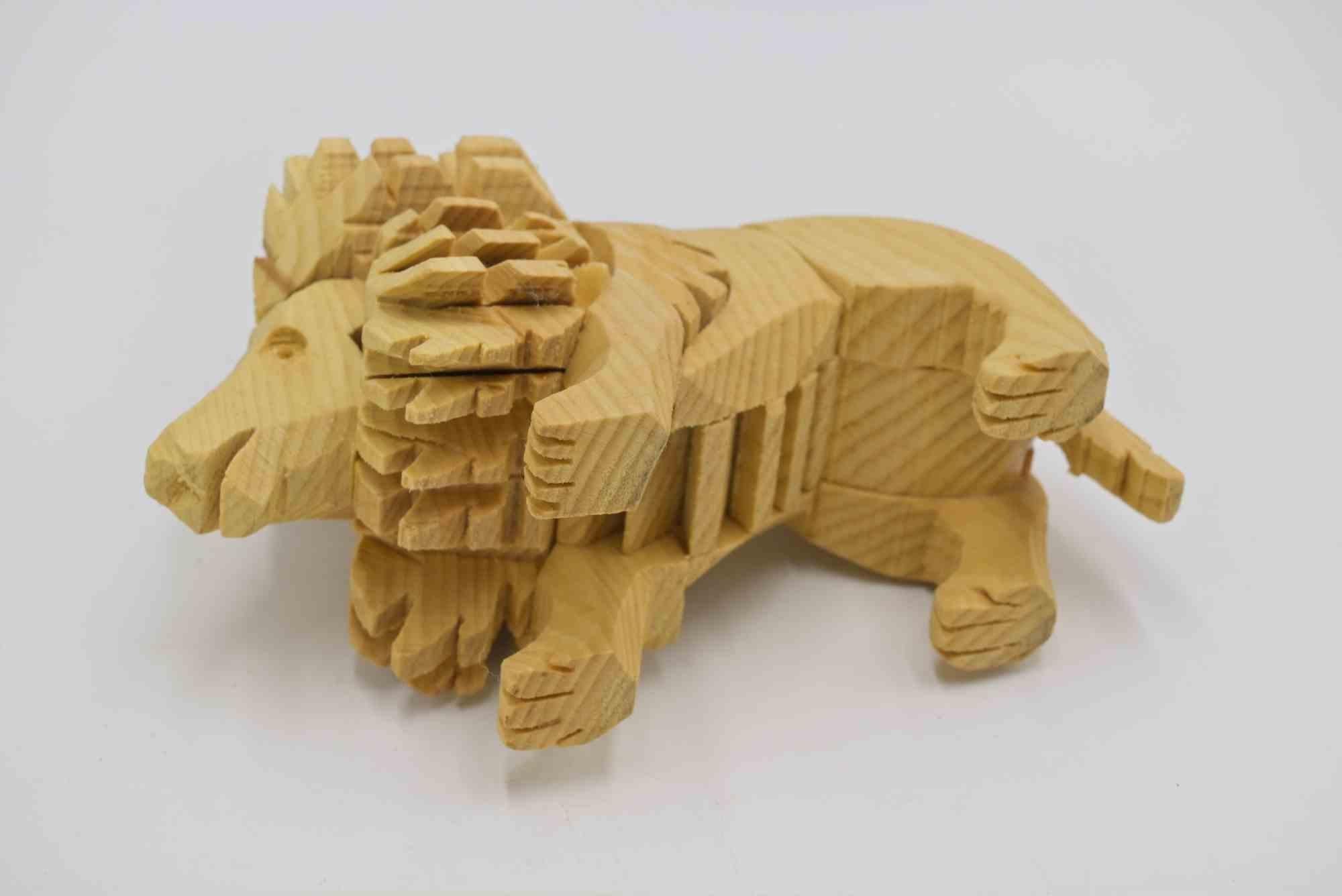 León - Escultura de madera de Ferdinando Codognotto - 2023 en venta 3