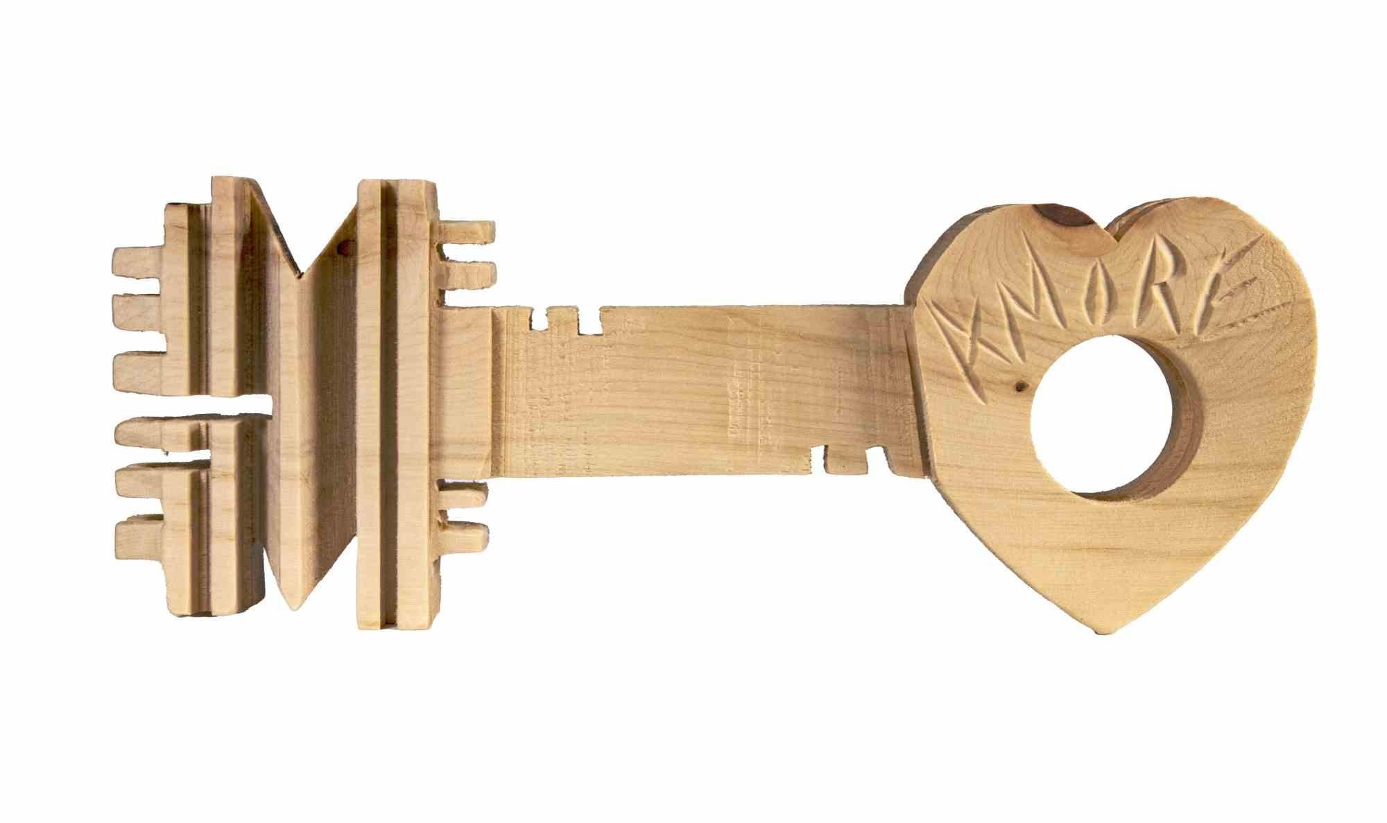 The Key to Heart - Wooden Sculpture by Ferdinando Codognotto - 2023 For Sale 2