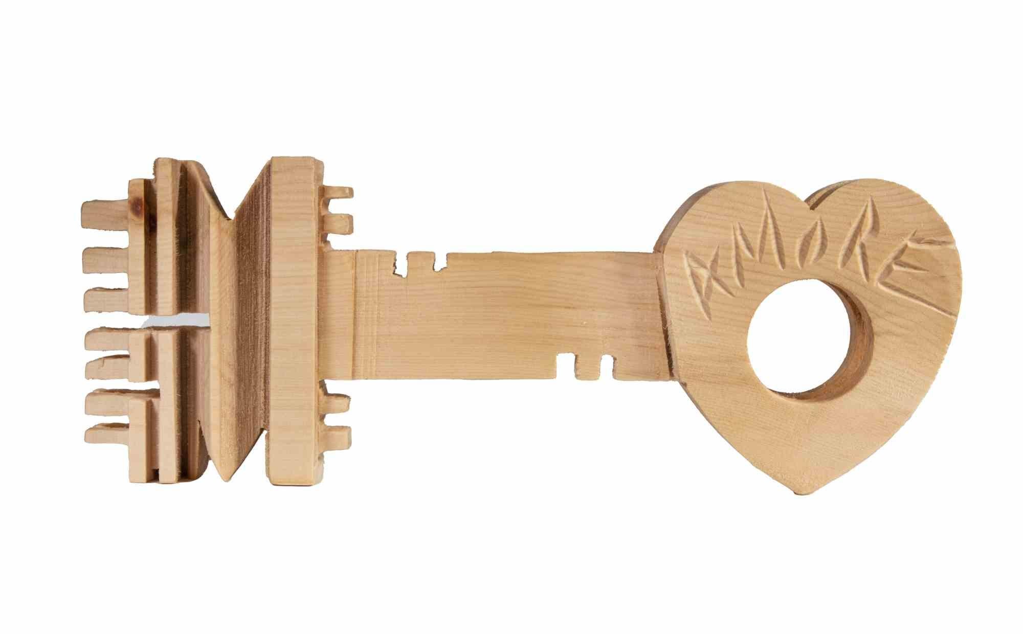 The Key to Heart – Holzskulptur von Ferdinando Codognotto – Holzskulptur – 2023 im Angebot 3