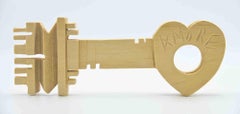 The Key to Heart – Holzskulptur von Ferdinando Codognotto – Holzskulptur – 2023