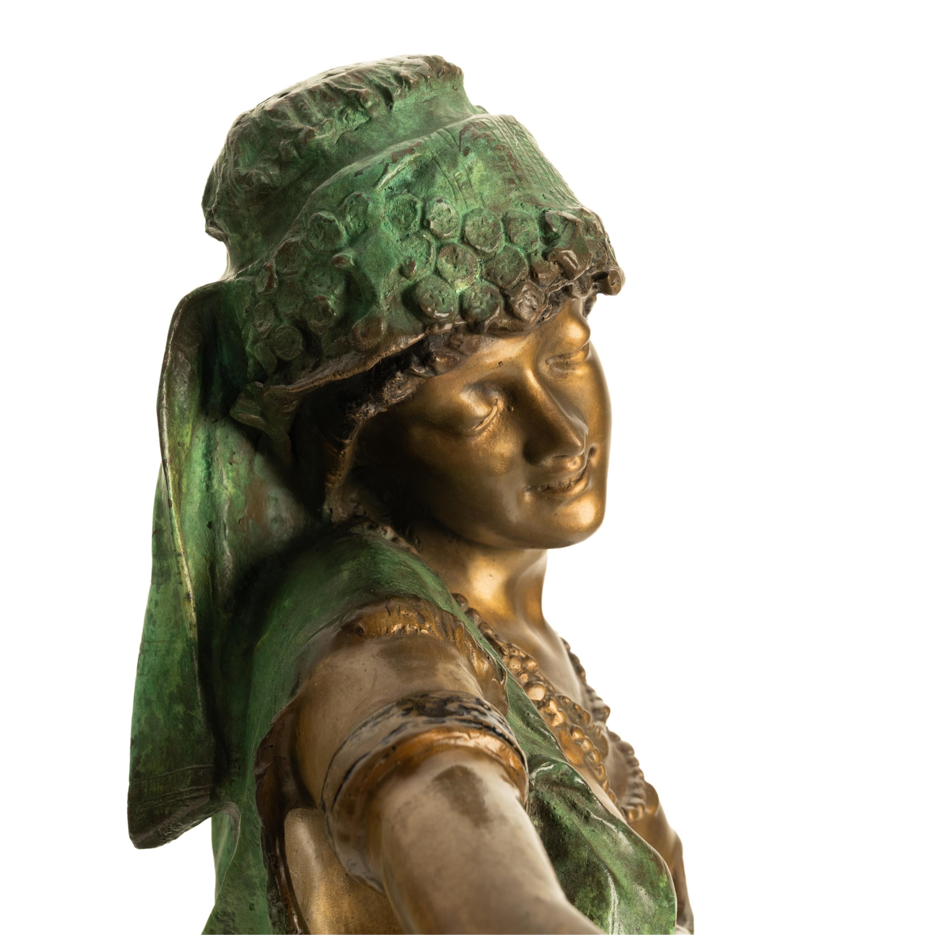 Antike italienische Jugendstil-Figur eines arabischen Mädchens aus kalt bemalter Bronze, 1900 im Angebot 5