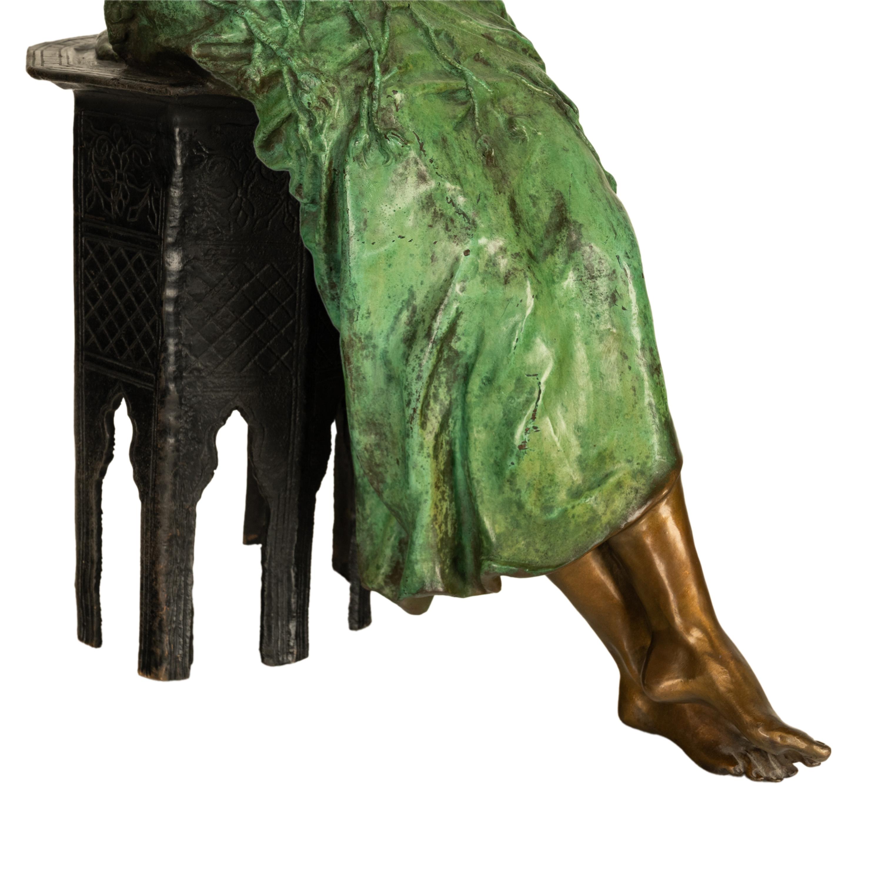 Figure orientaliste italienne ancienne Art Nouveau en bronze peinte à froid 1900 en vente 8