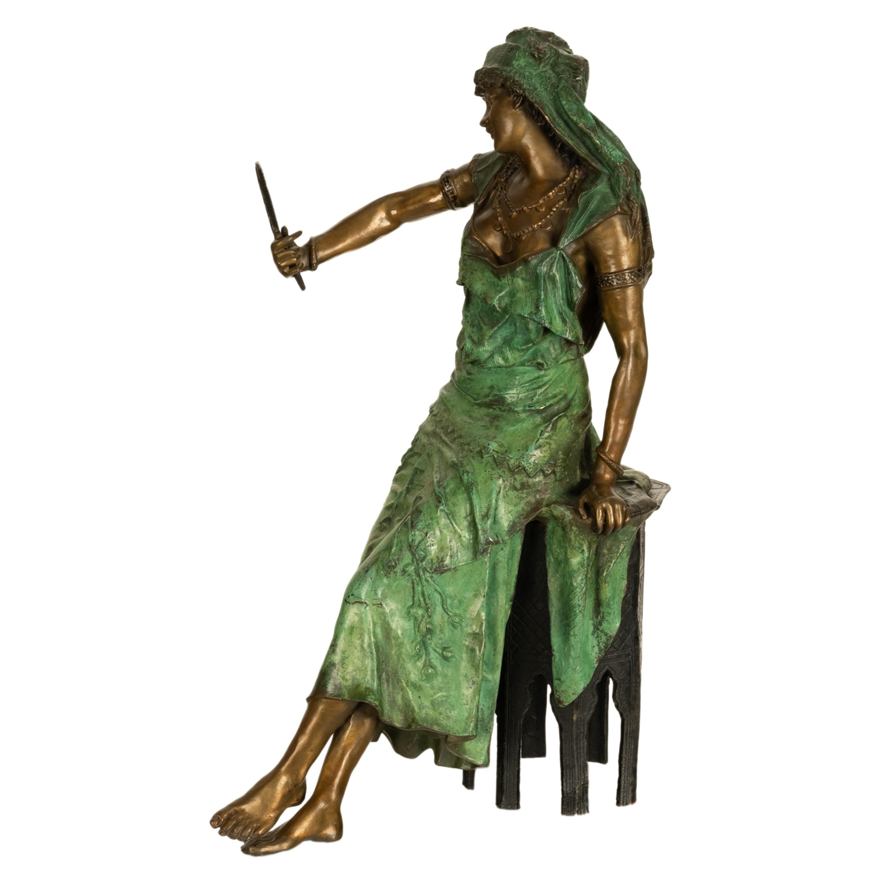 Antike italienische Jugendstil-Figur eines arabischen Mädchens aus kalt bemalter Bronze, 1900 im Angebot 2