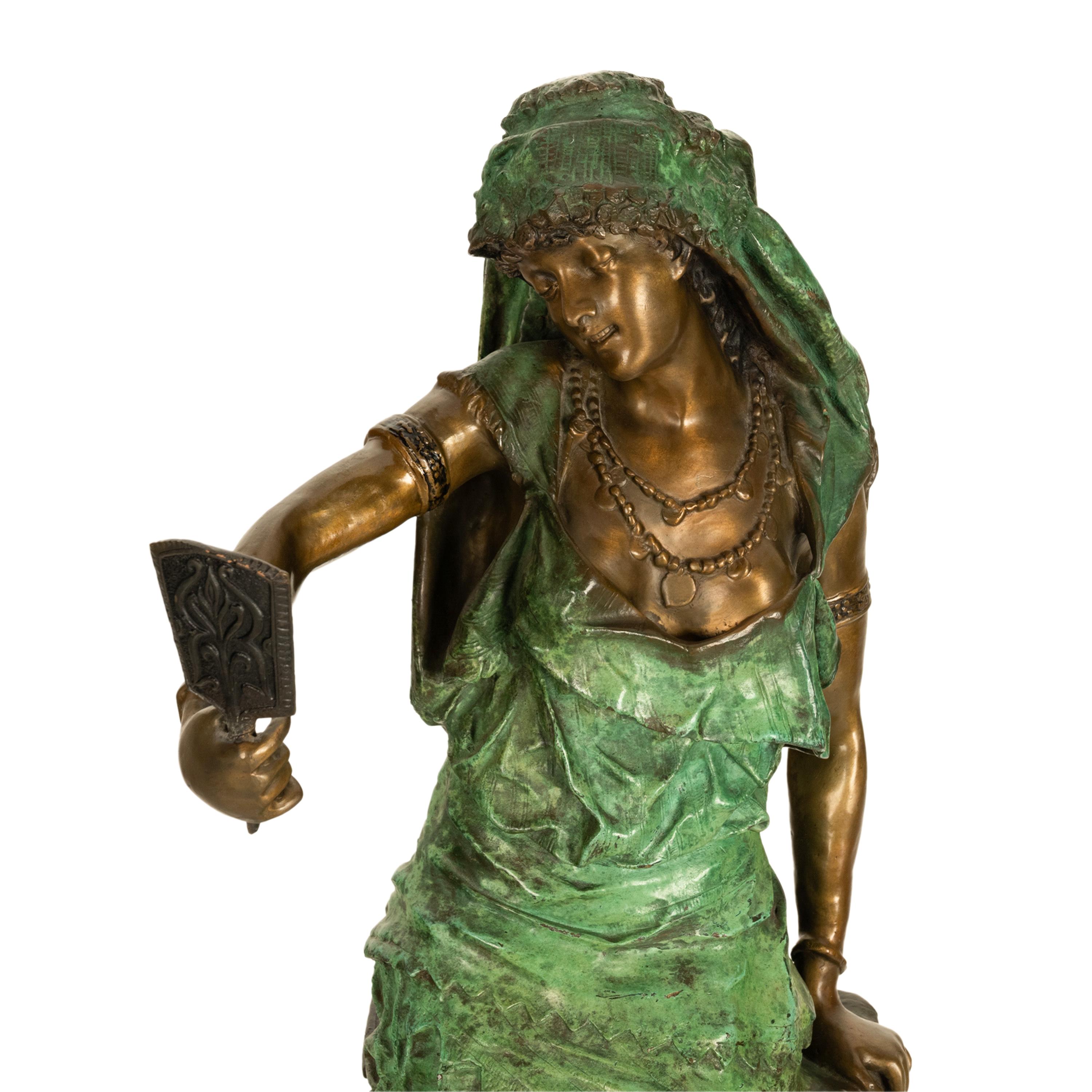 Antike italienische Jugendstil-Figur eines arabischen Mädchens aus kalt bemalter Bronze, 1900 im Angebot 4