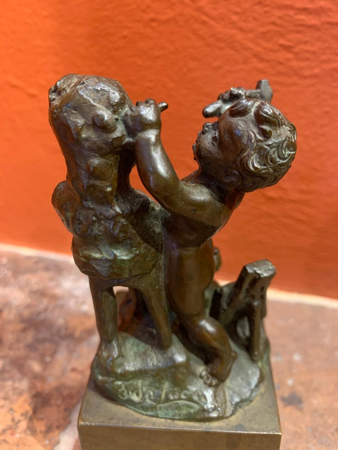 Bronzetto italiano figurativo allegorico della fine del XIX secolo For Sale 2