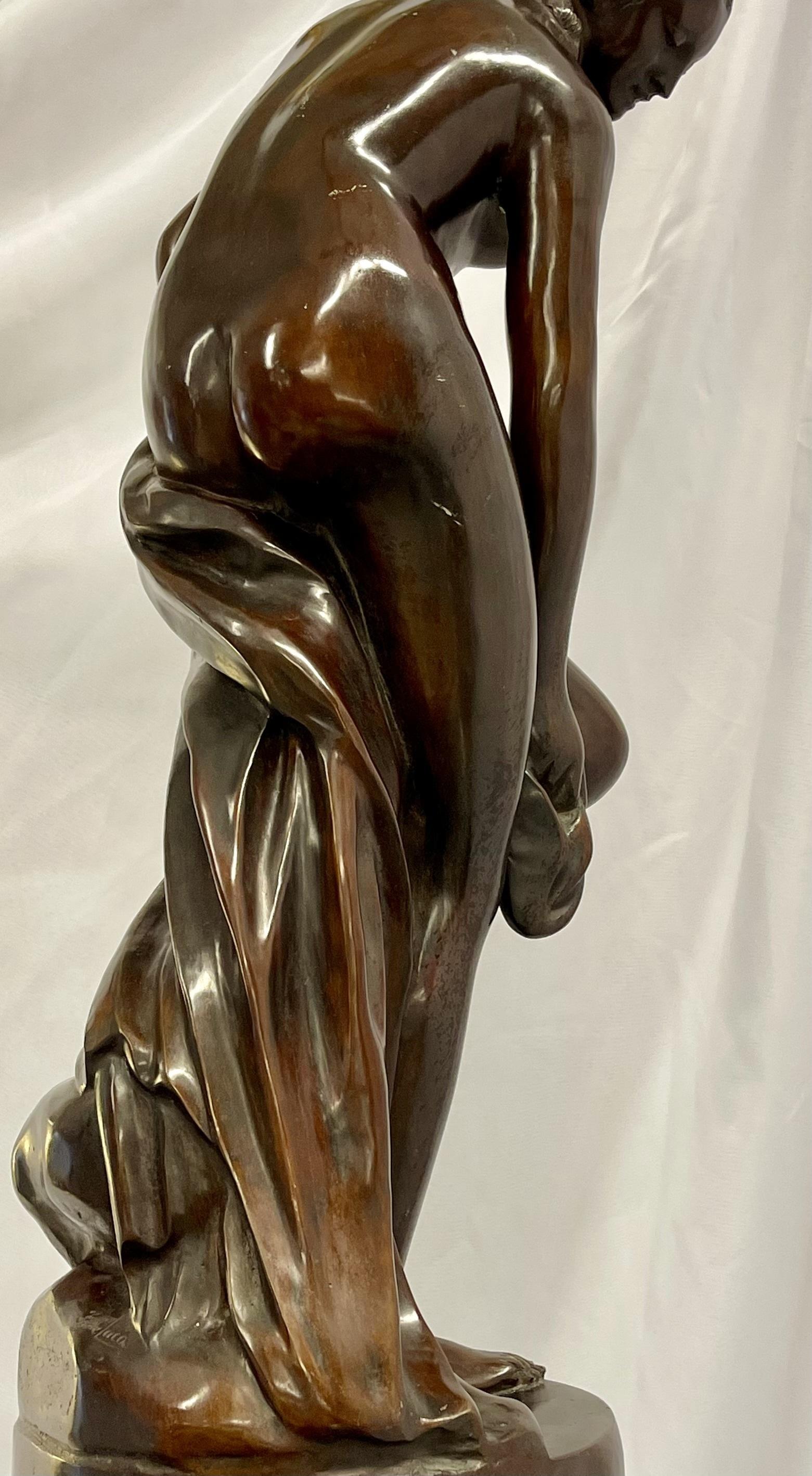 Ferdinando Deluca Sculpture of a Nude on a Marble Base 7