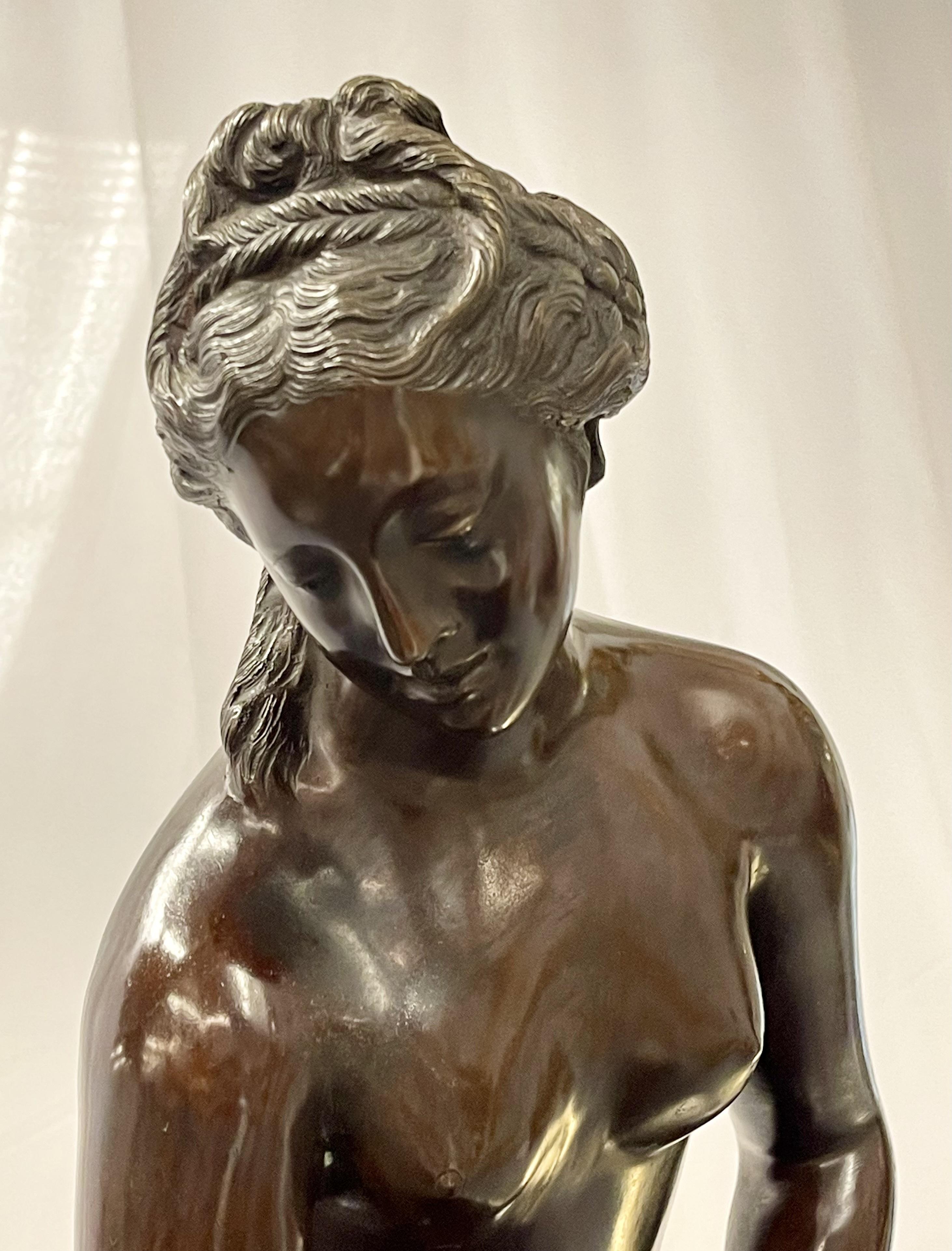 Ferdinando Deluca Sculpture of a Nude on a Marble Base In Good Condition In Stamford, CT