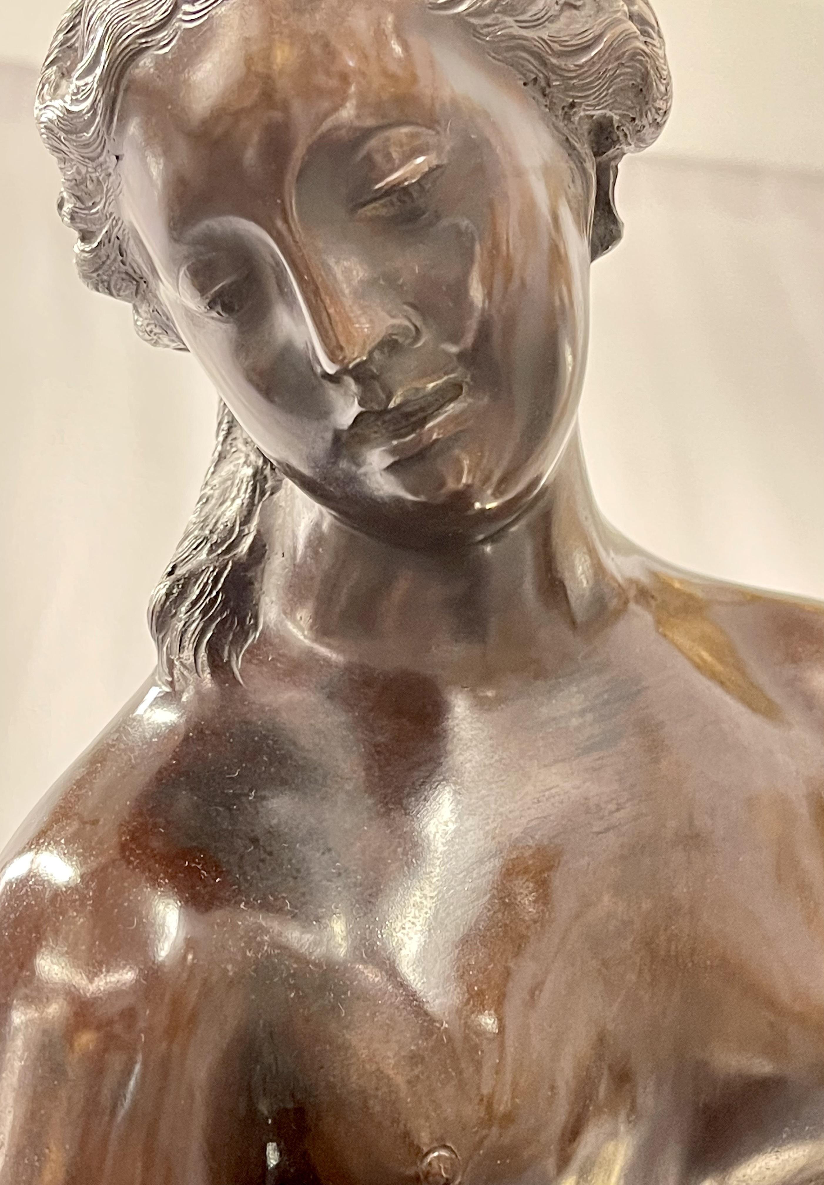20th Century Ferdinando Deluca Sculpture of a Nude on a Marble Base