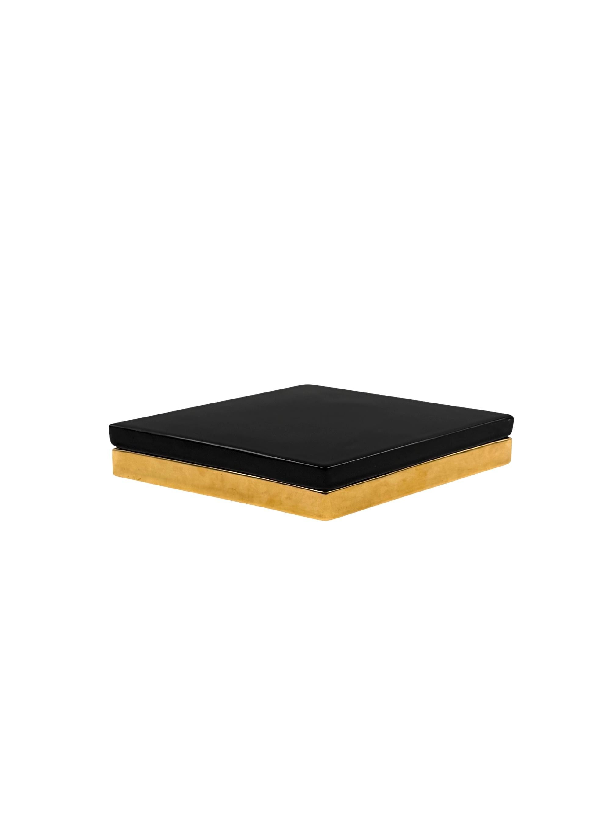 Ferdinando Loffredo, boîte en céramique dorée, ceramiche del Ferlaro, Italie, années 1970 Excellent état - En vente à Firenze, IT