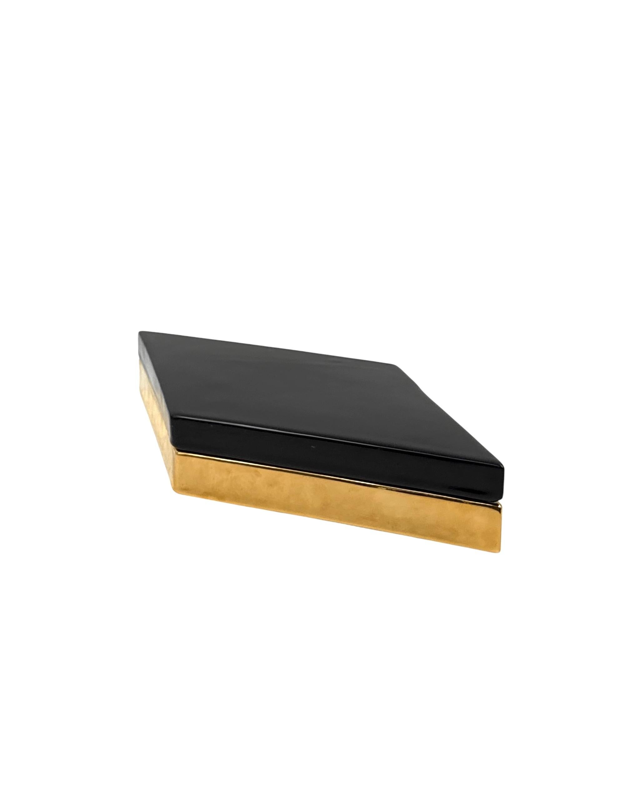 Ferdinando Loffredo, boîte en céramique dorée, ceramiche del Ferlaro, Italie, années 1970 en vente 1