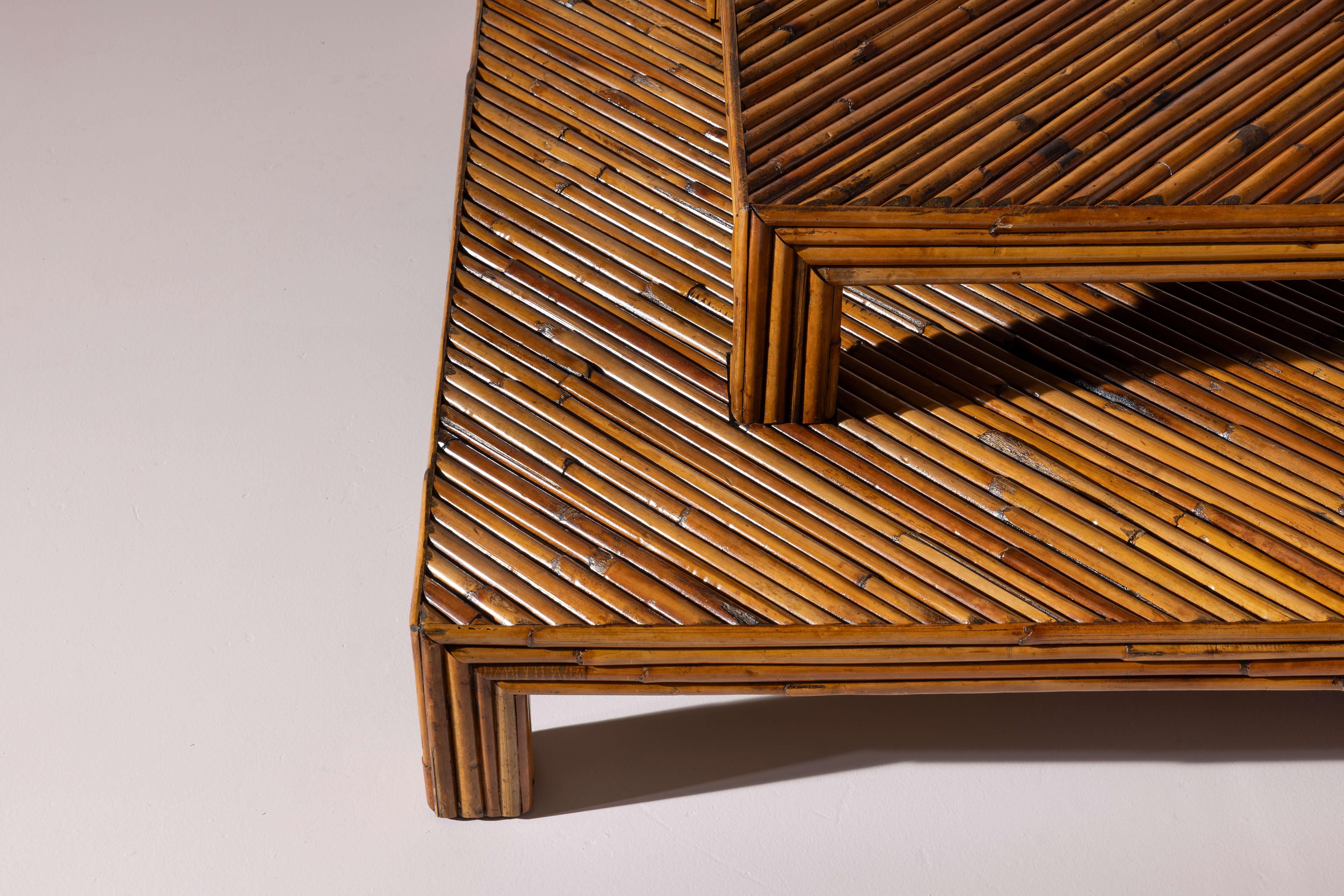Ferdinando Loffredo pair of bamboo coffee tables, Italy, 1960s For Sale 3