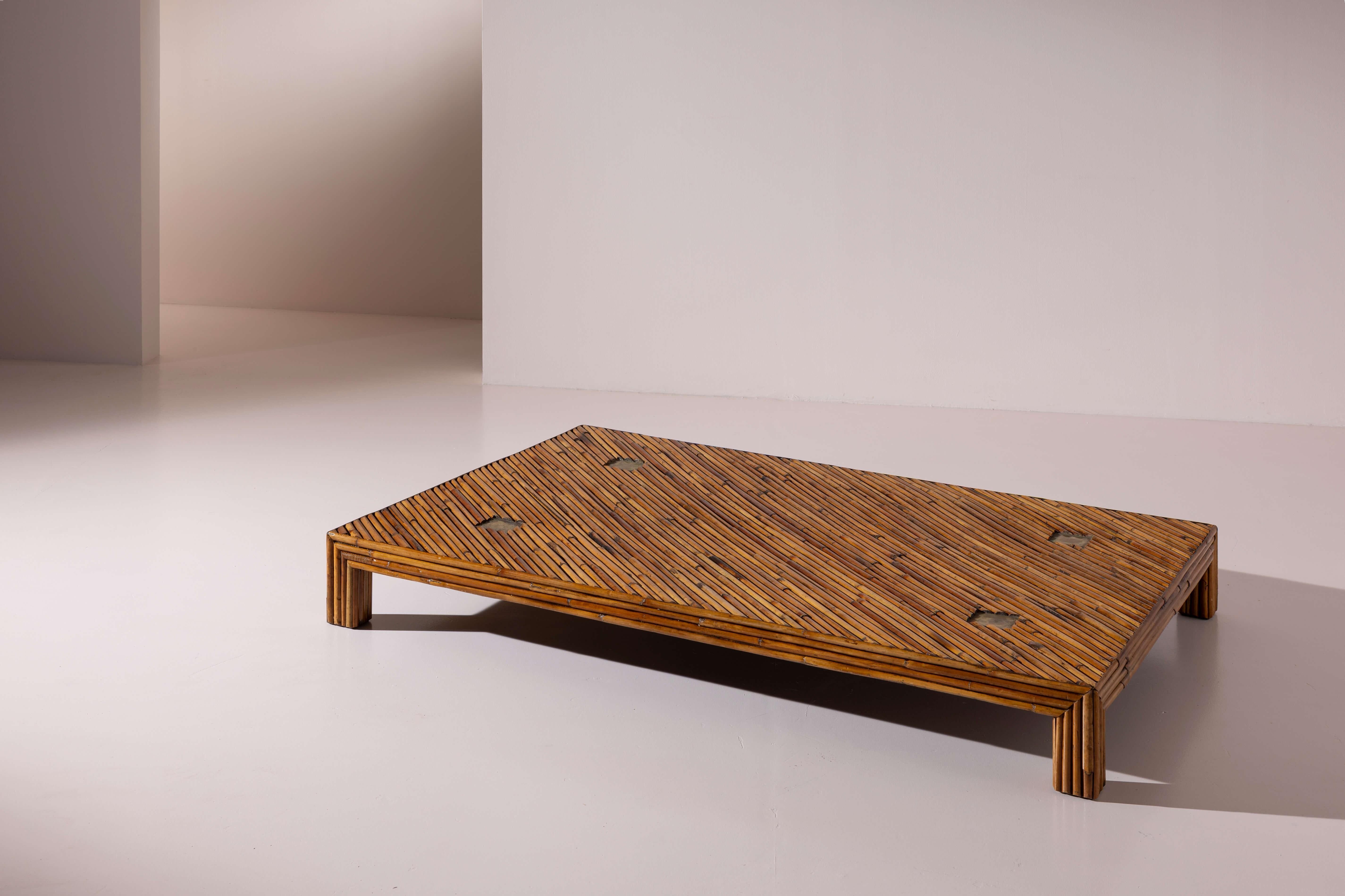 Italian Ferdinando Loffredo pair of bamboo coffee tables, Italy, 1960s For Sale
