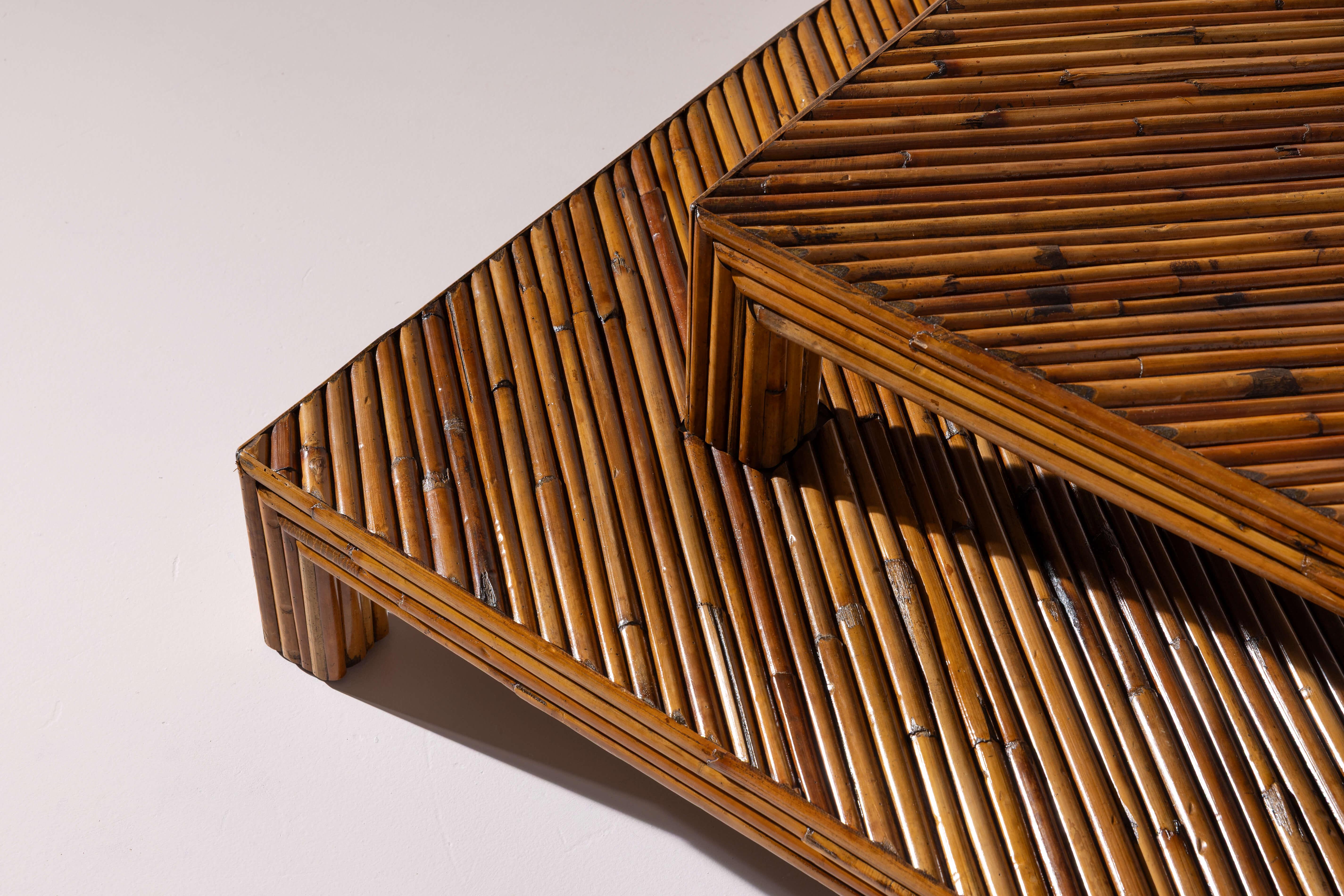 Ferdinando Loffredo pair of bamboo coffee tables, Italy, 1960s For Sale 1