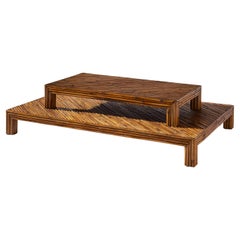 Ferdinando Loffredo pair of bamboo coffee tables, Italy, 1960s