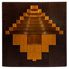 Ferdinando Meccani “Corinto” Sideboard In Wengé And Stained Oak, Italy 1978