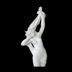 FERDINANDO VICHI 1875-1945 Selene Female Figural Marble Statue .