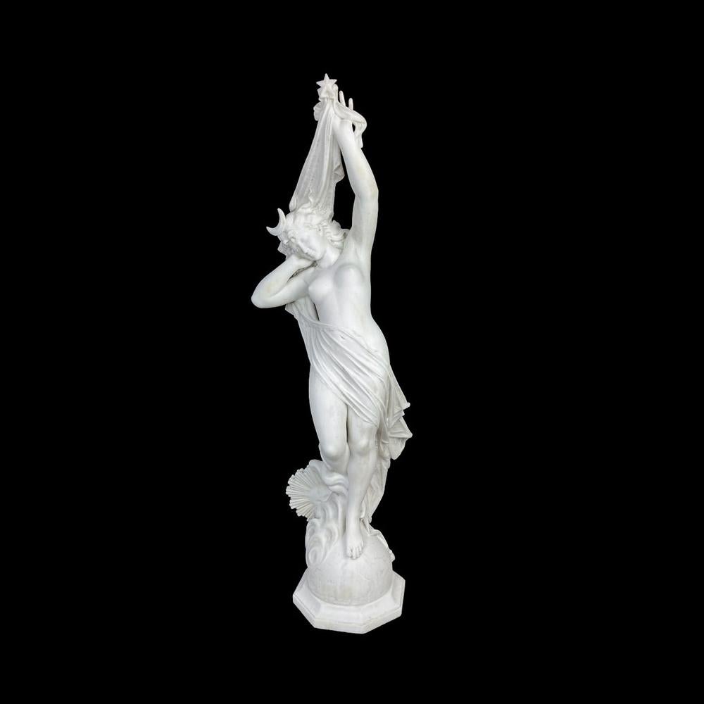 FERDINANDO VICHI 1875-1945  Selene Mármol Figurado Femenino  Estatua . - Figurative Sculpture Negro de Ferdinando Vichi