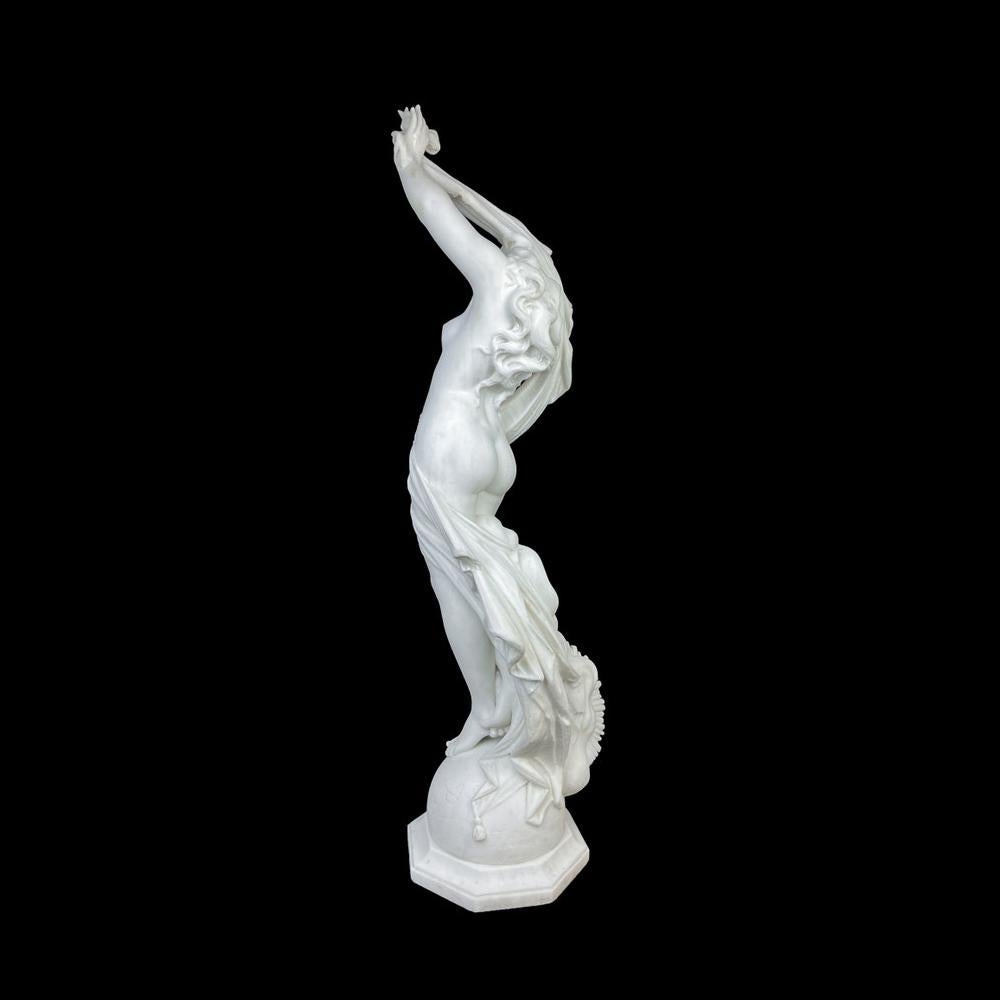 FERDINANDO VICHI 1875-1945  Selene Mármol Figurado Femenino  Estatua . en venta 2
