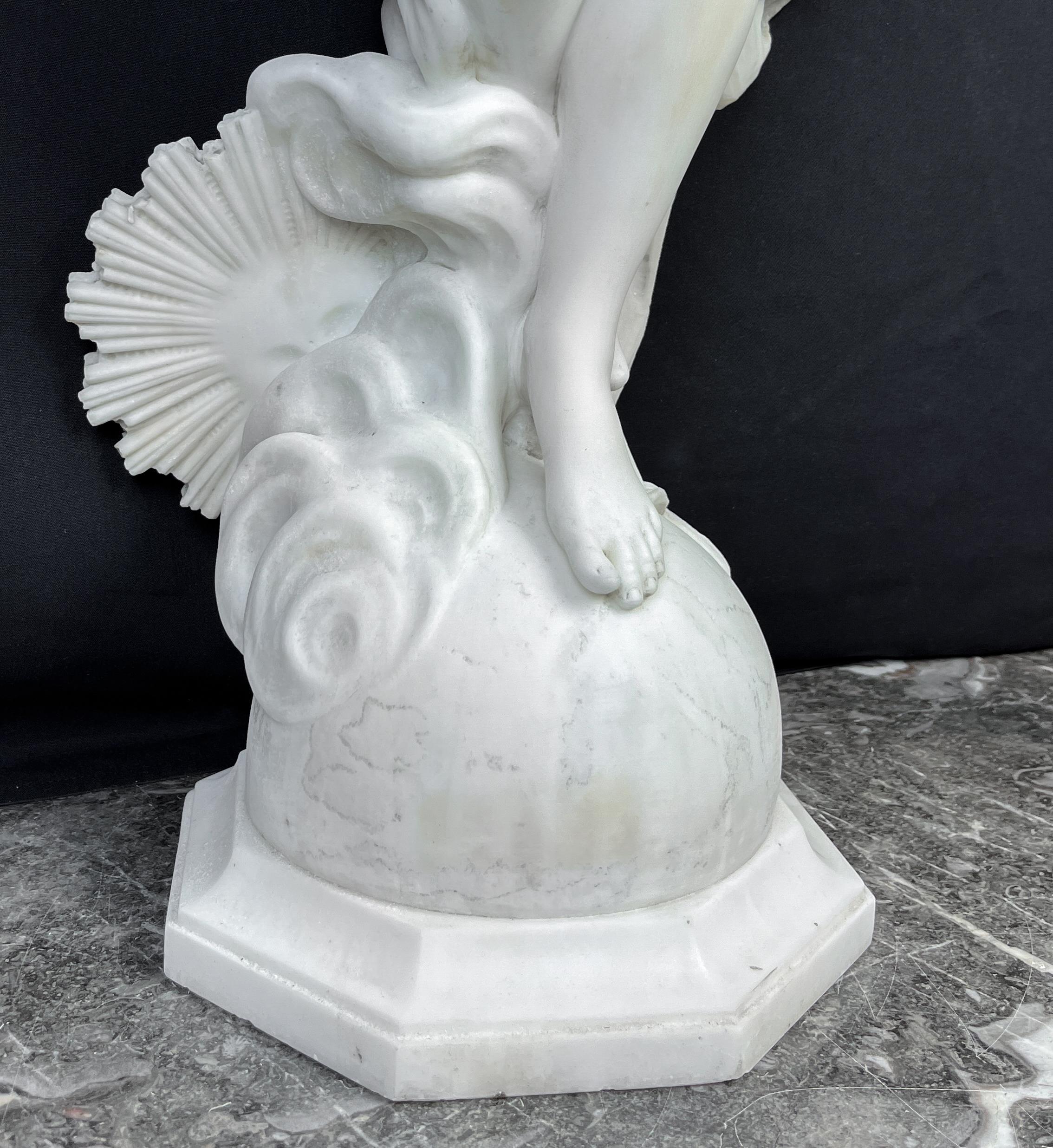 FERDINANDO VICHI 1875-1945  Selene Mármol Figurado Femenino  Estatua . en venta 4