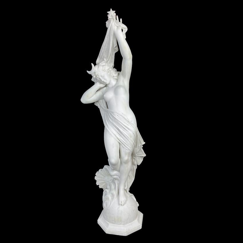 Figurative Sculpture de Ferdinando Vichi - FERDINANDO VICHI 1875-1945  Selene Mármol Figurado Femenino  Estatua .