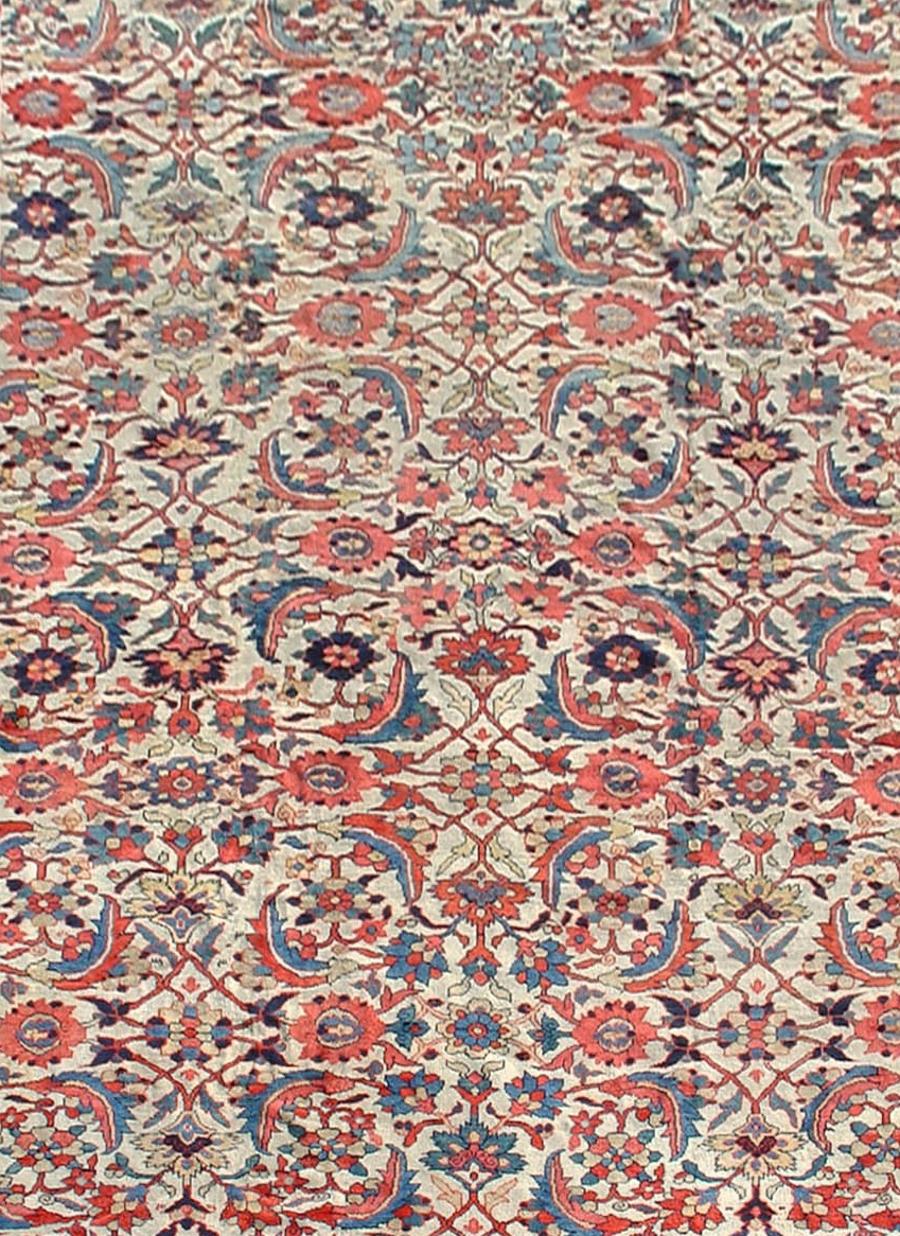 Hand-Woven Large Antique Persian Fereghan Carpet, Late 19th Century For Sale