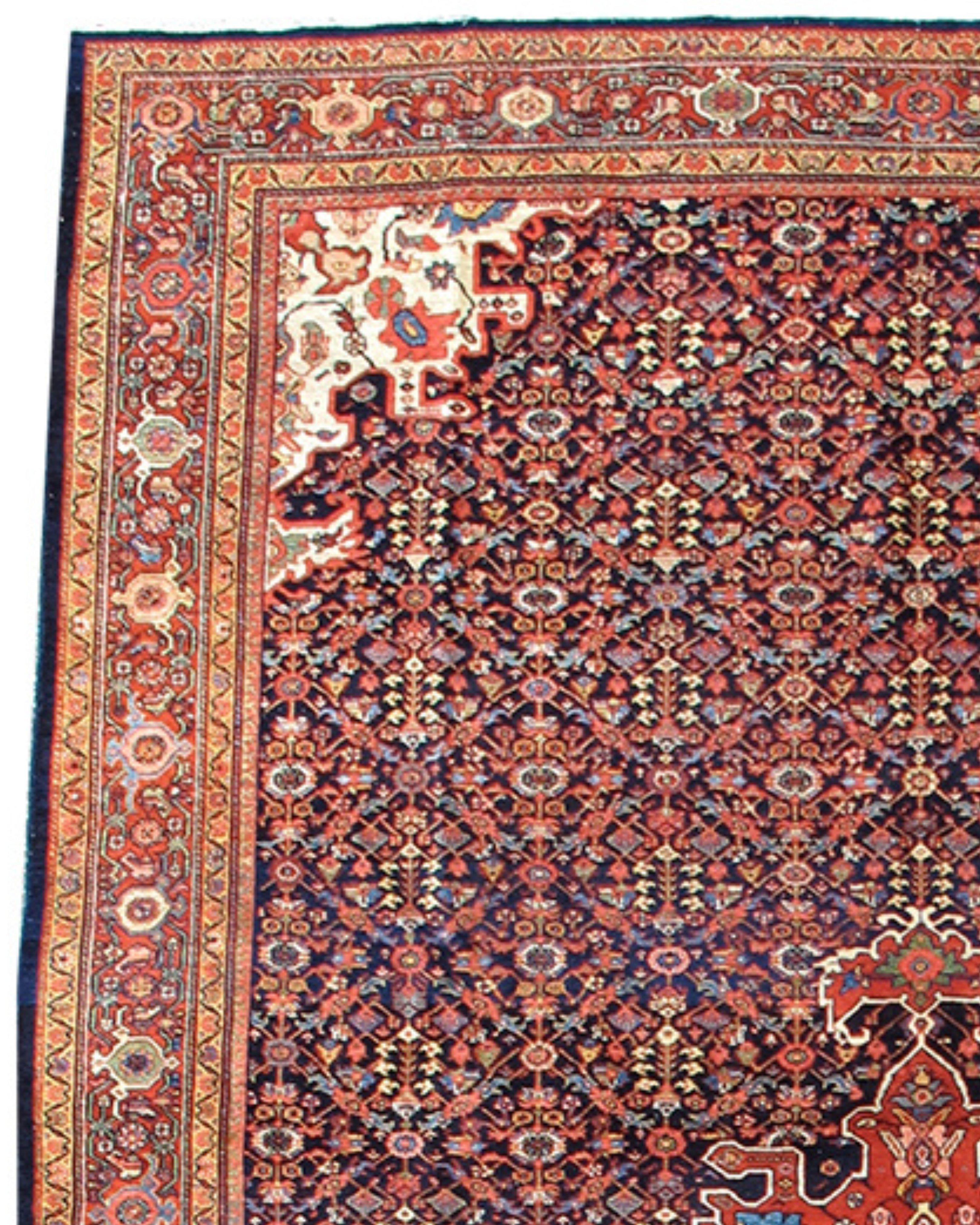Persian Antique Fereghan Sarouk Rug, Late 19th Century For Sale