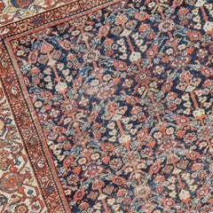 Ferehan with a Navy Field and Raspberry, Ivory, Madder Red and Jade Tones c.1900